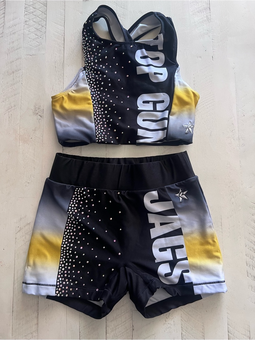 Top Gun Women’s Black and Yellow Athletic Set Size AXS